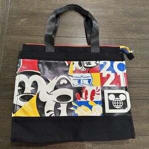 Disney Parks‎ 2021 Canvas Mickey Mouse Tote Bag Full Zip NWOT